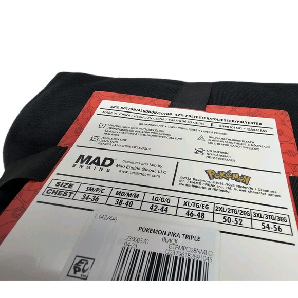 Pokemon Pikachu Pika Pika Pika! Pop Culture Graphic Hoodie Men's Size L (42-44) - Picture 8 of 8